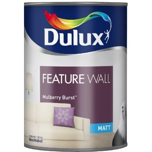 Dulux Paint Feature Wall Matt Emulsion 11 Colours Mulberry Burst 1.25 Liter